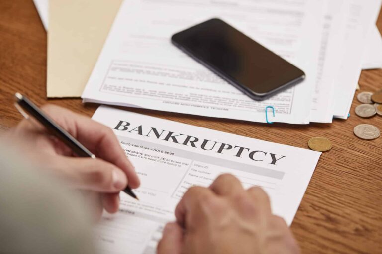 Signing Bankruptcy papers